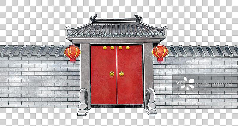 中国传统元素门楼大门图片素材
