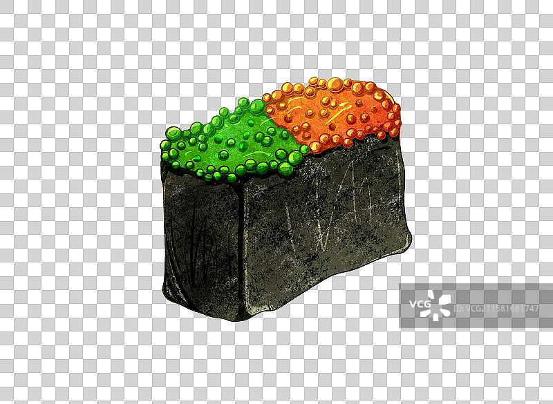 手绘美食插画日料军舰寿司图片素材