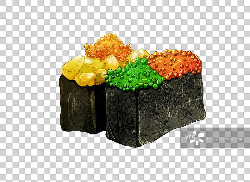 手绘美食插画日料军舰寿司图片素材