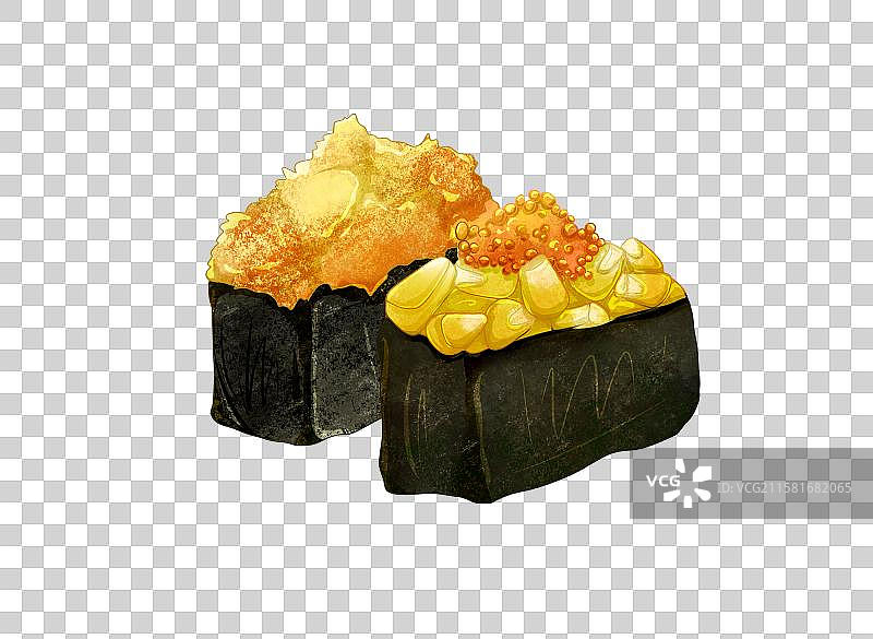 手绘美食插画日料军舰寿司图片素材