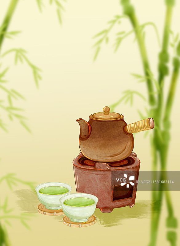 二十四节气处暑出伏插画图片素材