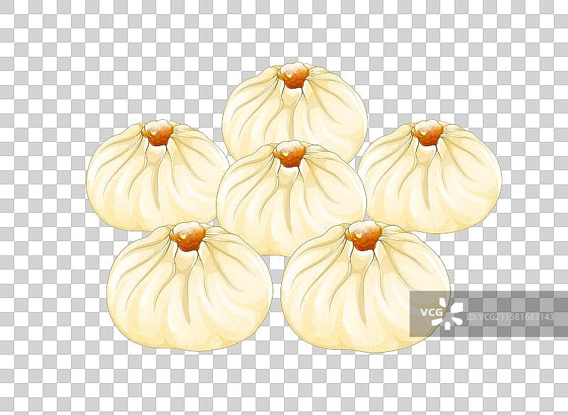 手绘美食插画小笼包图片素材