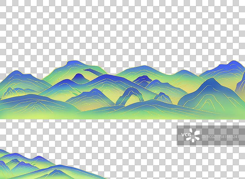 国风新中式群山元素图片素材