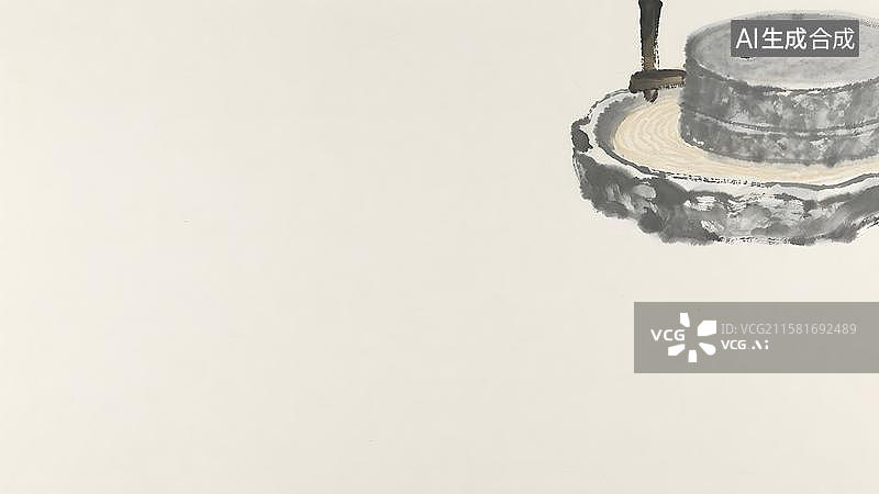 【AI数字艺术】水墨画右上图片素材