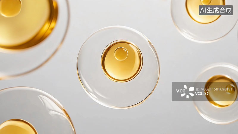 【AI数字艺术】金色分子细胞精华图片素材