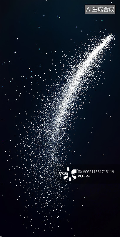 【AI数字艺术】夜空中划过的流星轨迹图片素材