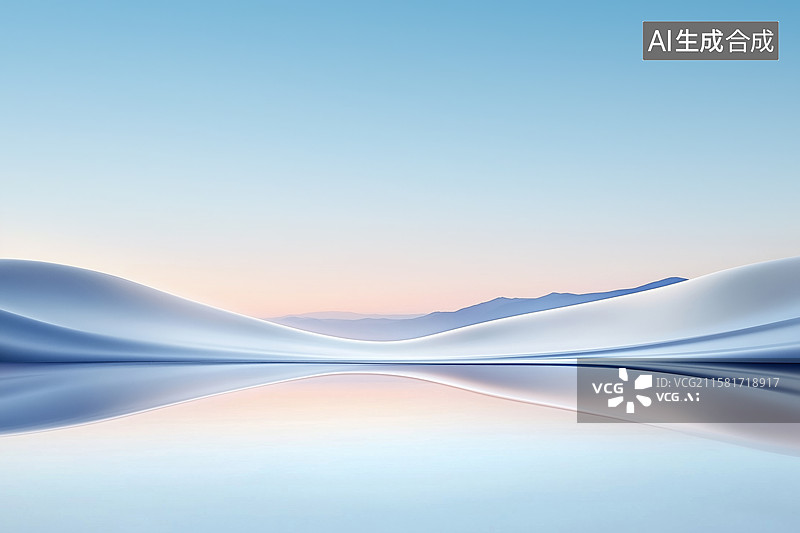 【AI数字艺术】极简主义的湖光山色图片素材