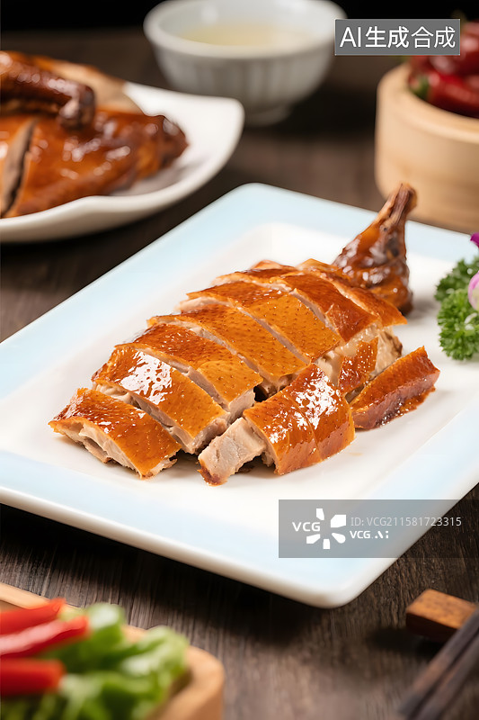 【AI数字艺术】香气四溢的烤鸭美食图片素材