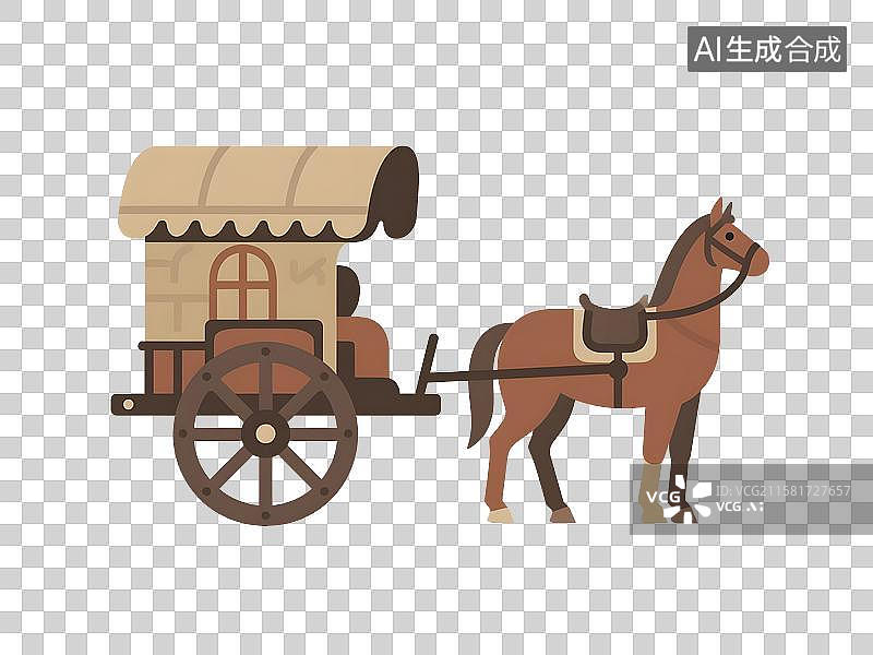 【AI数字艺术】马车插画免扣元素图片素材