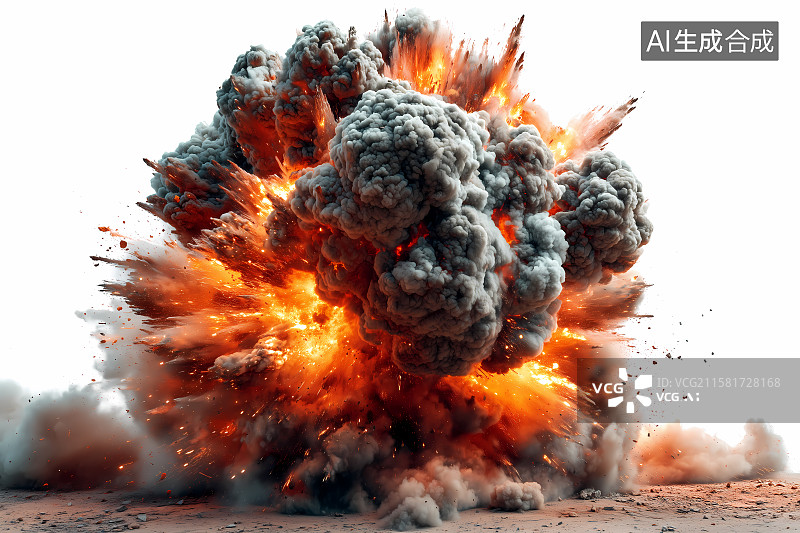 【AI数字艺术】爆炸火焰冲击力背景图图片素材