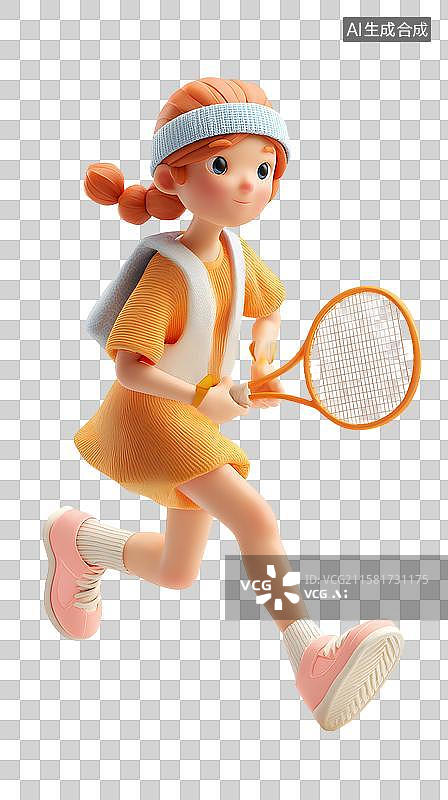 【AI数字艺术】网球少女风采图片素材