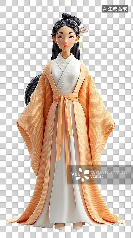 【AI数字艺术】古风美人插画图片素材