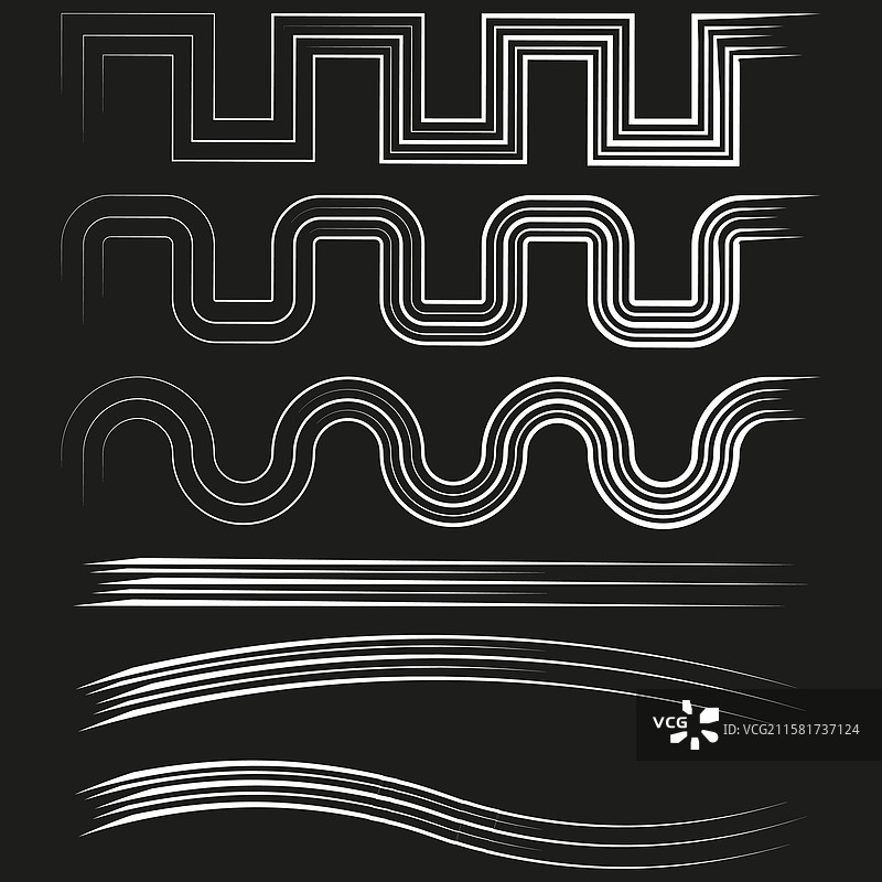 抽象波浪线弯曲几何图案图片素材