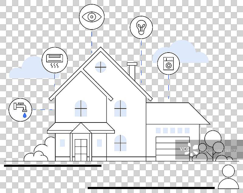 智能家居连接设备系统集成图片素材
