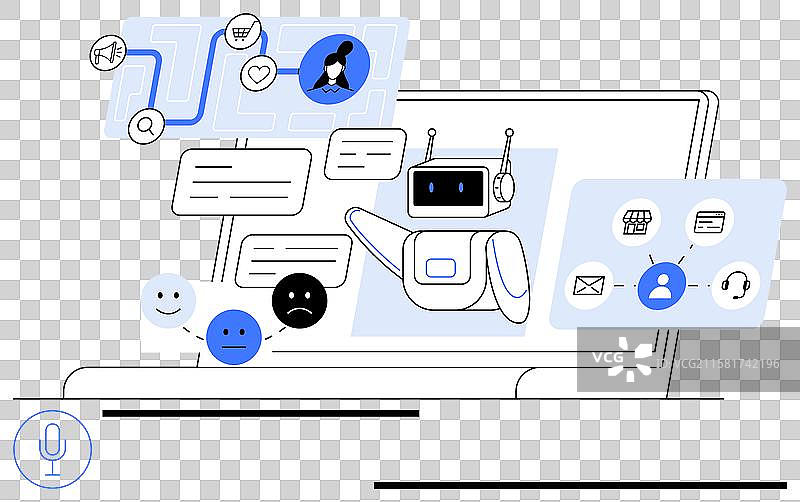 人工智能聊天机器人协助用户进行多任务处理和图片素材