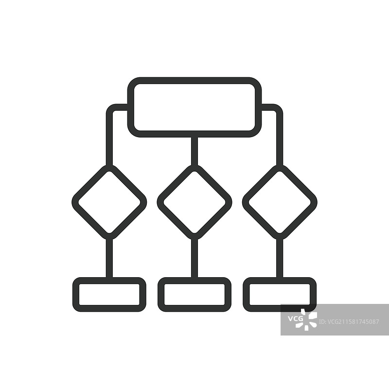 流程图图标，线条设计的流程图过程图片素材