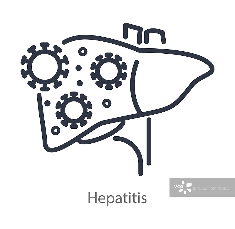 肝炎线条图标孤立设计图片素材