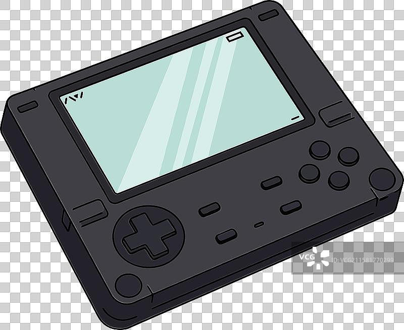 黑色手持游戏机的扁平设计图片素材