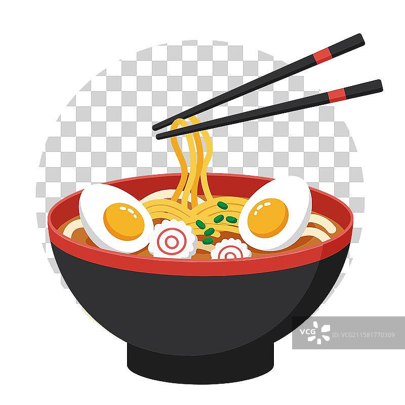 一碗配有鸡蛋的拉面图片素材