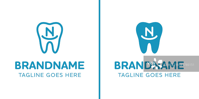 字母n牙齿标志象征牙齿图片素材