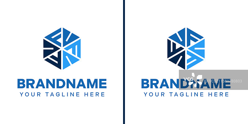 字母FV VF 六边形标志象征力量图片素材