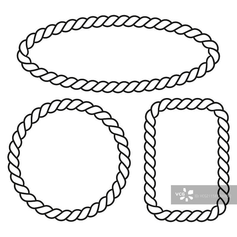 黑色绳框图标，扭曲线条符号图片素材