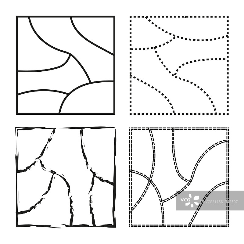 黑色马赛克图标线条图案方形网格图片素材
