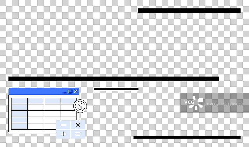 带有计算器符号的财务电子表格图片素材