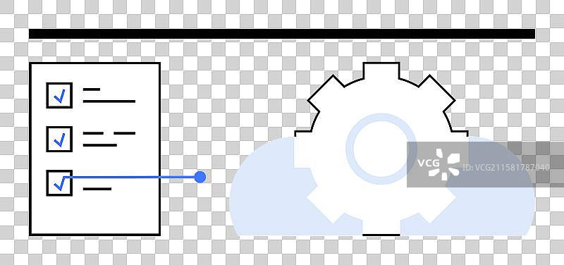 带有装备和云概念的任务清单图片素材