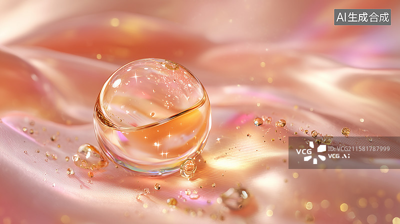【AI数字艺术】光泽精华液球体图片素材