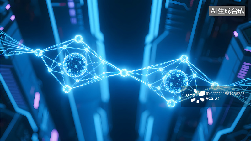 【AI数字艺术】量子，量子芯片与量子计算机，量子计算机机房图片素材