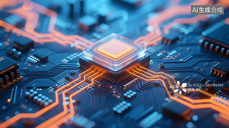 【AI数字艺术】量子，量子芯片与量子计算机，量子计算机机房图片素材