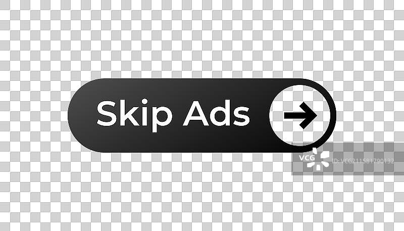 跳过广告按钮，带箭头以便快速操作图片素材