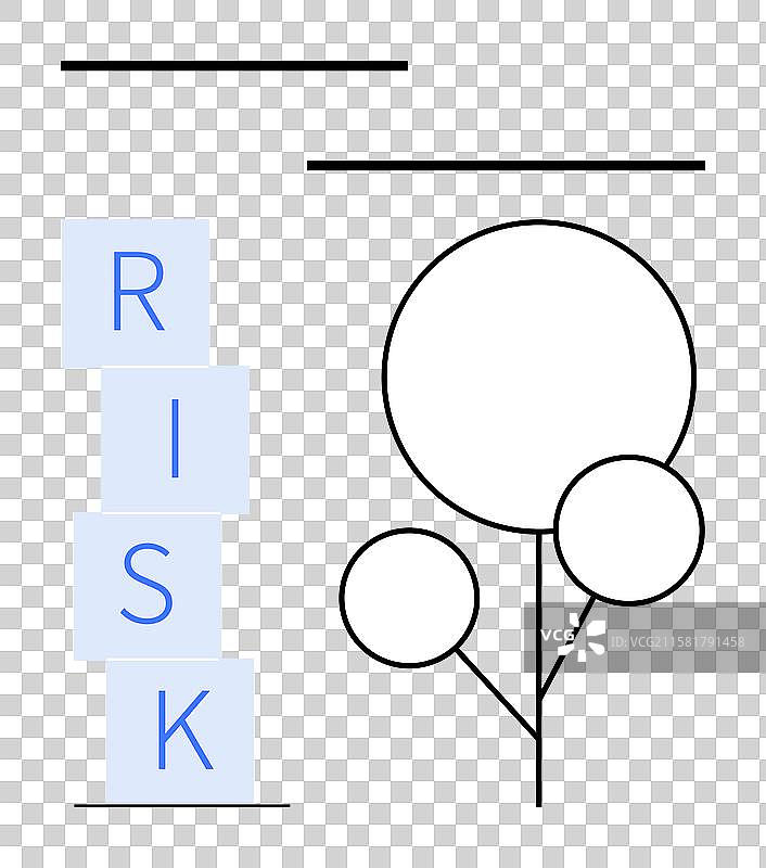 极简主义风险概念，叠放的积木和图片素材