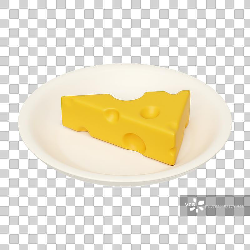 三维立体奶酪芝士黄油插画免抠元素图片素材