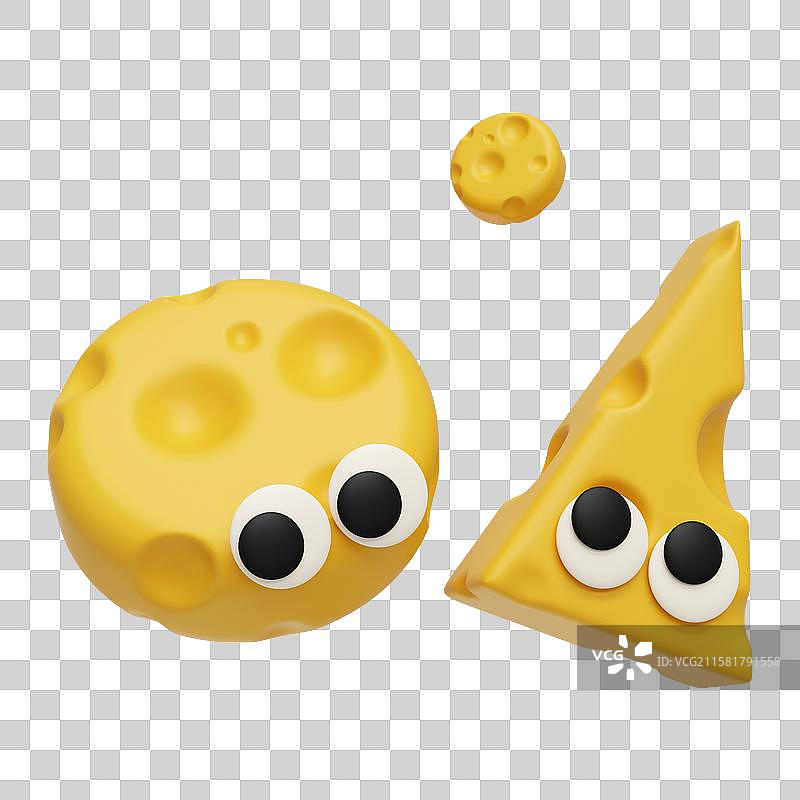 三维立体奶酪芝士黄油插画免抠元素图片素材