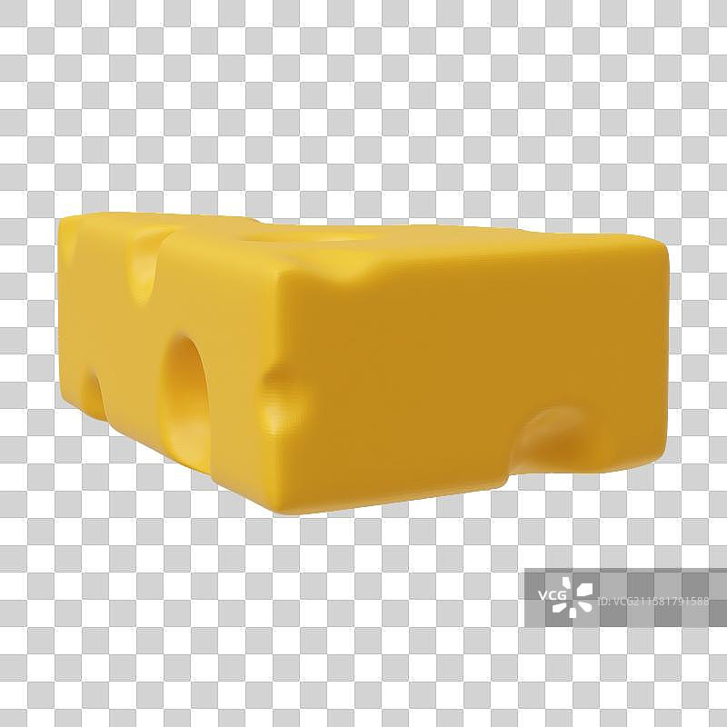 三维立体奶酪芝士黄油插画免抠元素图片素材