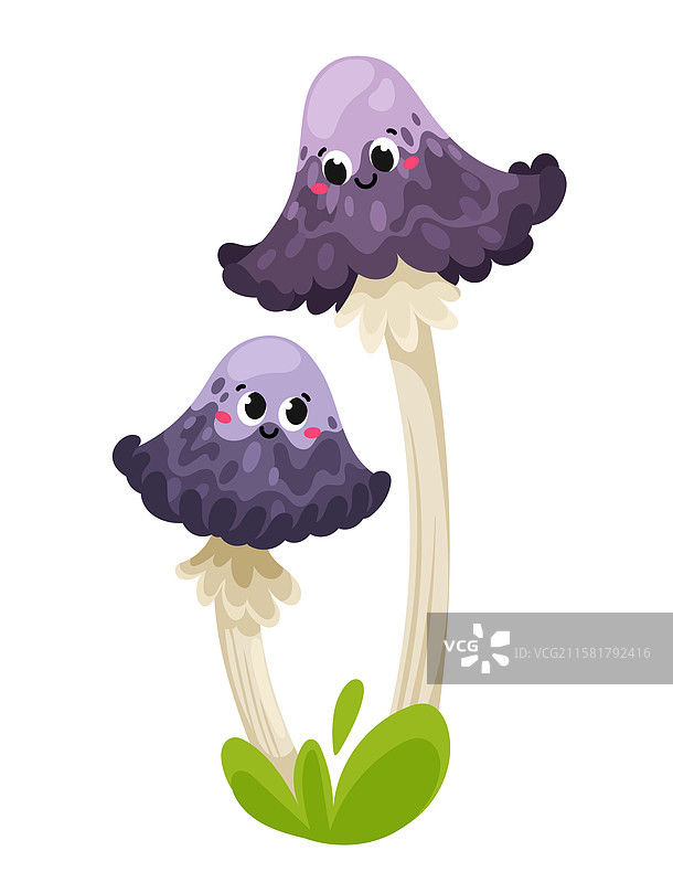 可爱的卡通紫色蘑菇图片素材