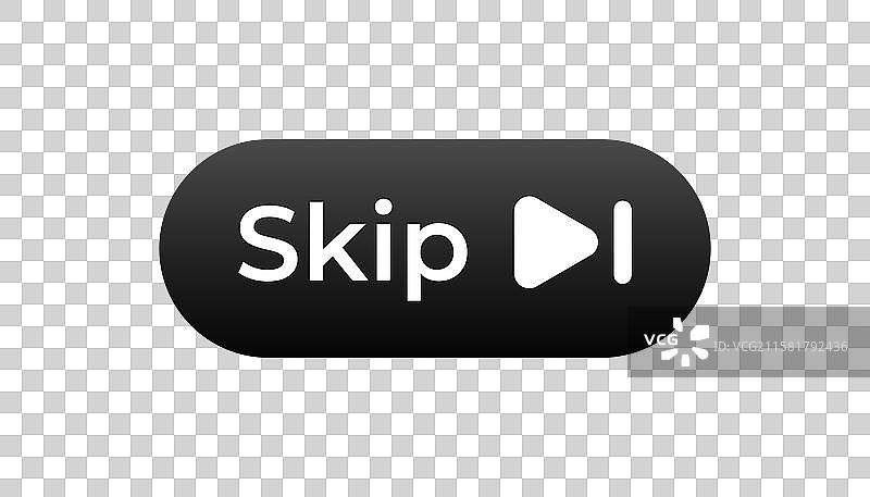 带有右箭头符号的跳过按钮图片素材