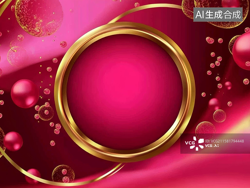 【AI数字艺术】红金装饰喜庆背景场景图片素材