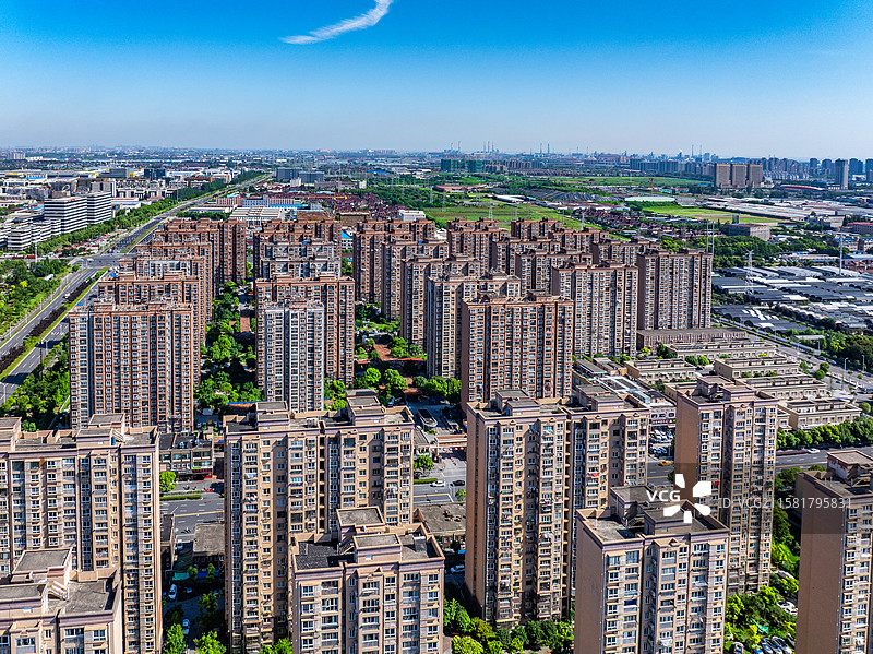 现代化城市住宅群鸟瞰图片素材