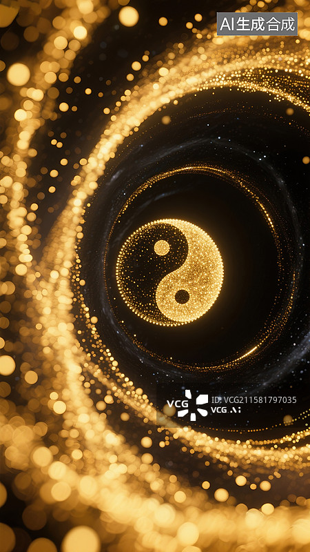 【AI数字艺术】宇宙中的太极图图片素材