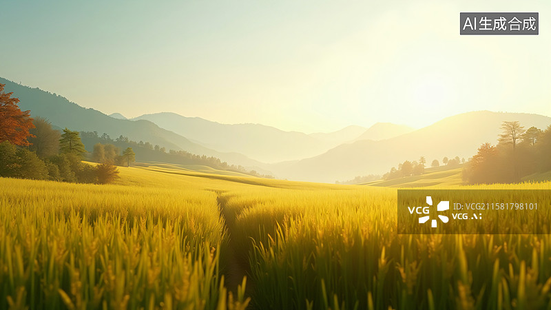 【AI数字艺术】处暑：渐入秋境图片素材