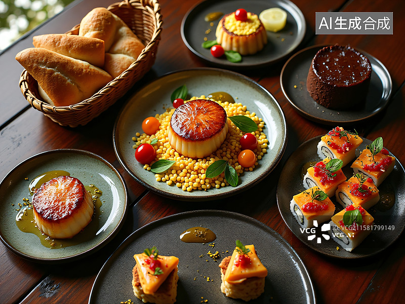 【AI数字艺术】精致佳肴飨宴图片素材