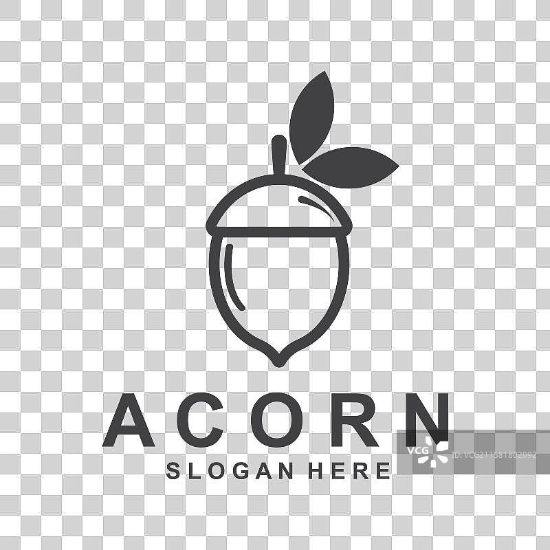 橡果标志简单设计模板扁平化图片素材