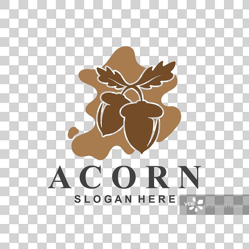 橡果标志简单设计模板扁平化图片素材