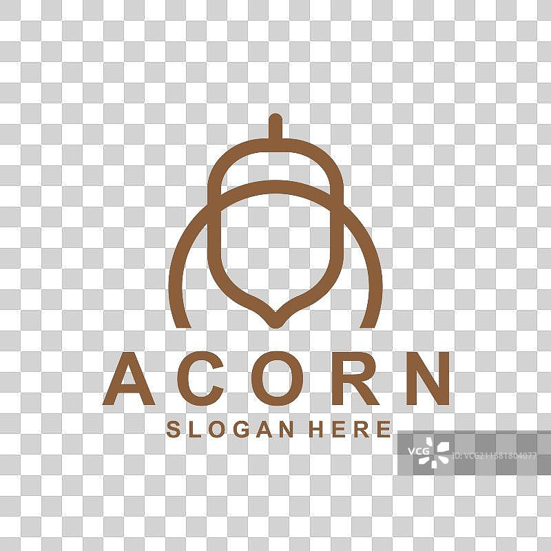 橡果标志简单设计模板扁平化图片素材