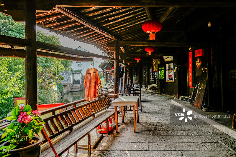 浙江湖州荻港古村图片素材