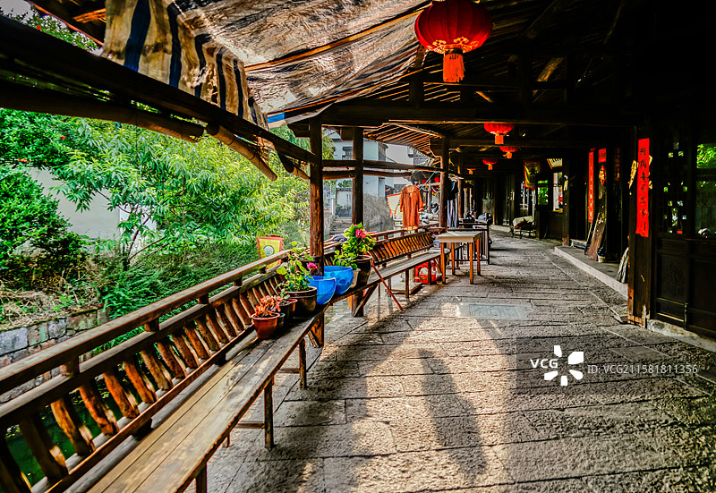 浙江湖州荻港古村图片素材