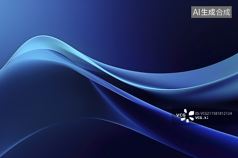 【AI数字艺术】蓝色流体壁纸图片素材